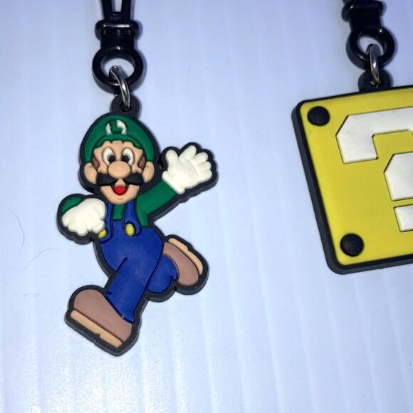 MARIO BROS Backpack Lunchbox Purse Charm Luigi Koopa Troopa Question Mark Trio - Picture 3 of 11